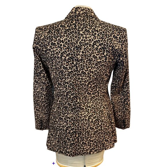 Newport News Leopard Cheetah Blazer Sz. 8 Stretch Vintage - Picture 5 of 9